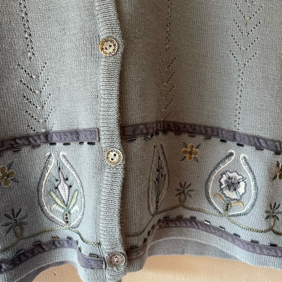 Vintage Napa Valley Beaded Embroidered Wool Sweater Vest Size Large - Picture 6 of 11